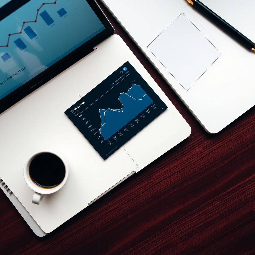 Bureau d'analyste avec ordinateur et notes