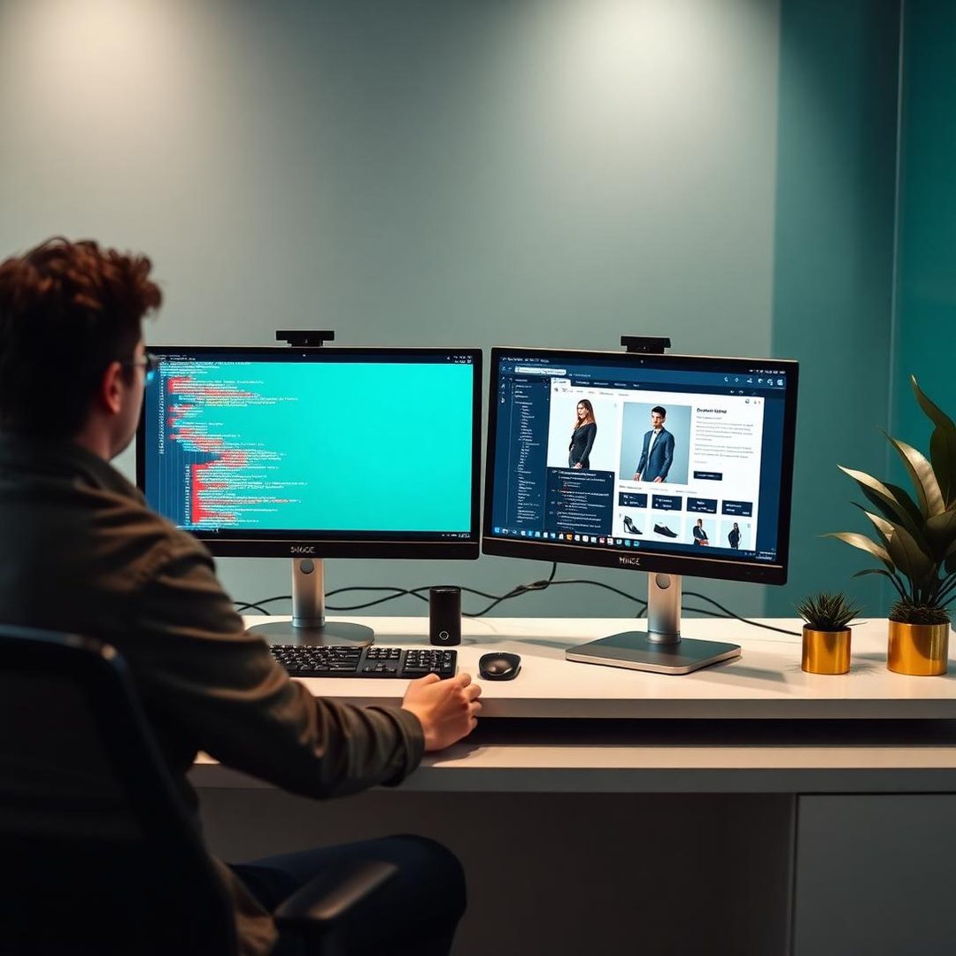Développeur créant un site web pour une entreprise